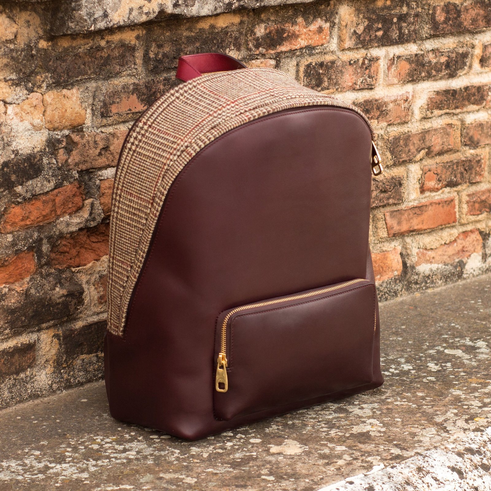 Tweed Sartorial Brown Leather Backpack