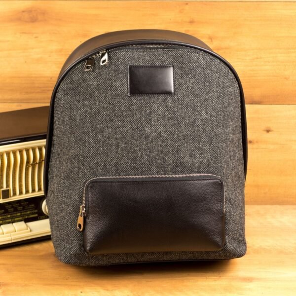 Nailhead Sartorial Black Leather Backpack