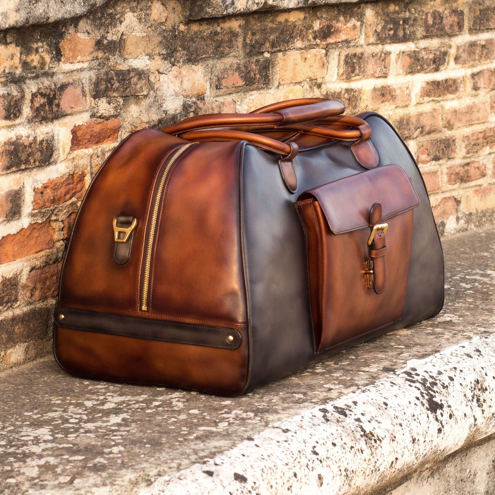 Stylish Grey and Brown Travel Duffle