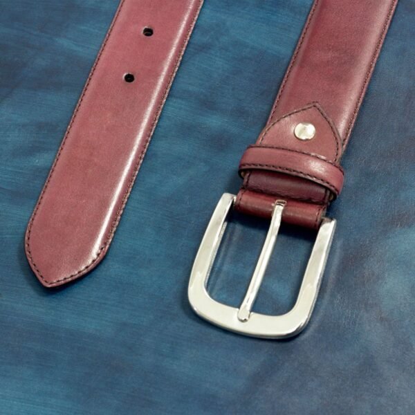 Hamptons Belt in Burgundy Painted Calf