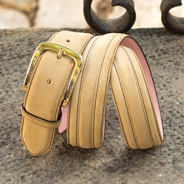 Venice Belt in Sand Lux Suede
