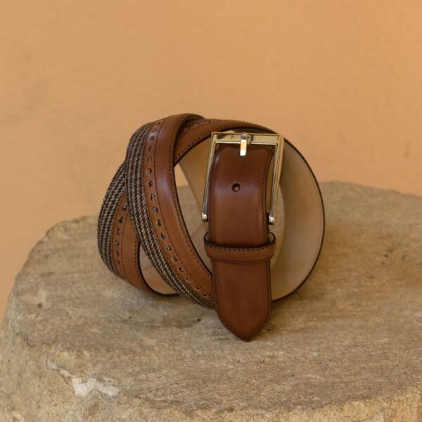 SunValley Belt in Tweed & Med Brown