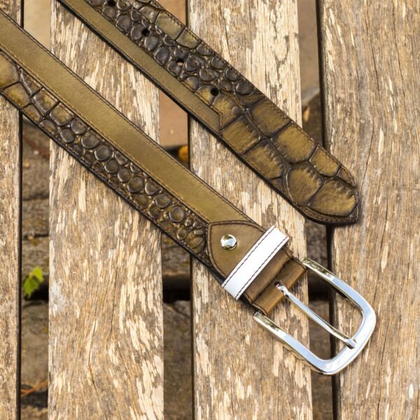 White and Olive Marseille Belt