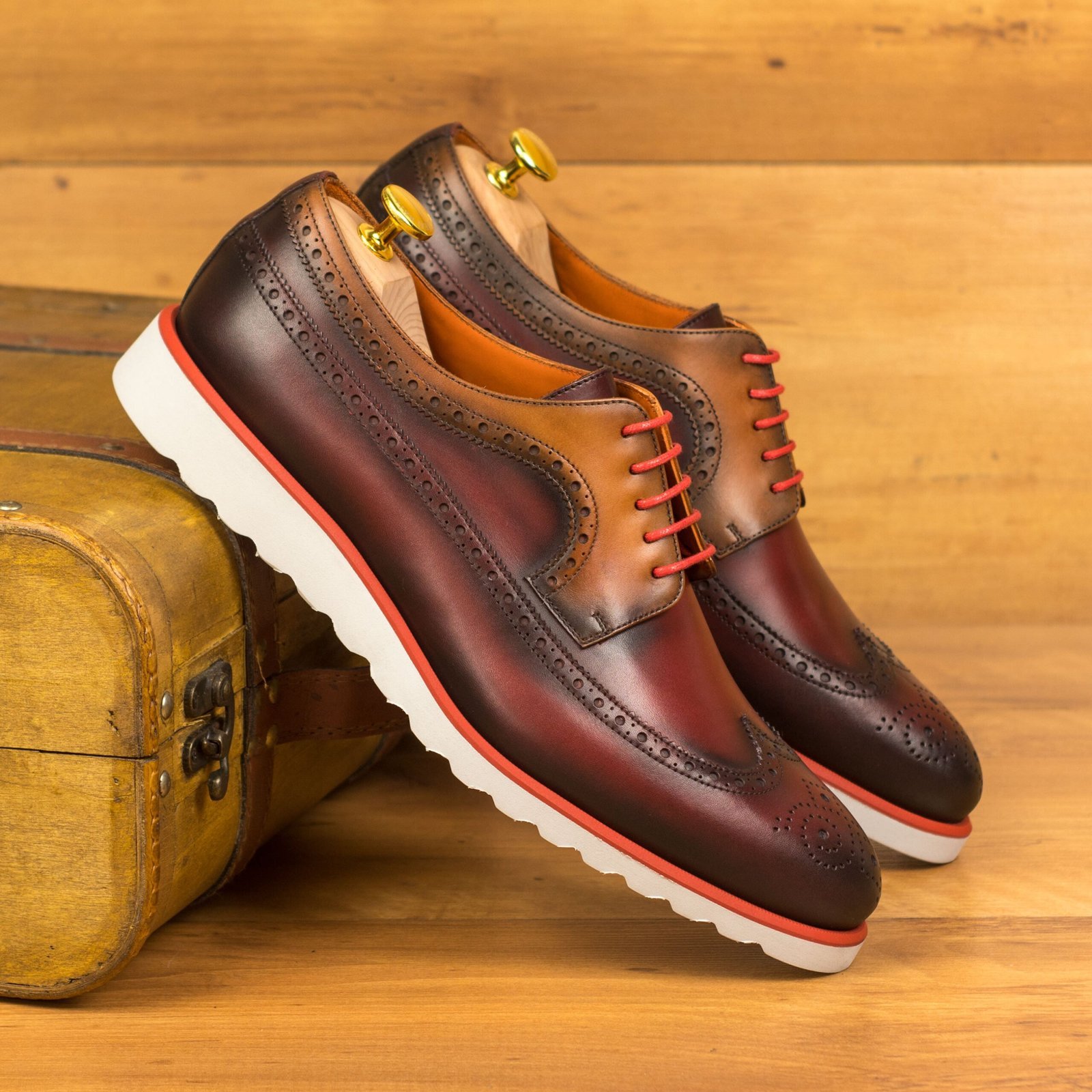 Classic Cognac Red Wingtip Blucher