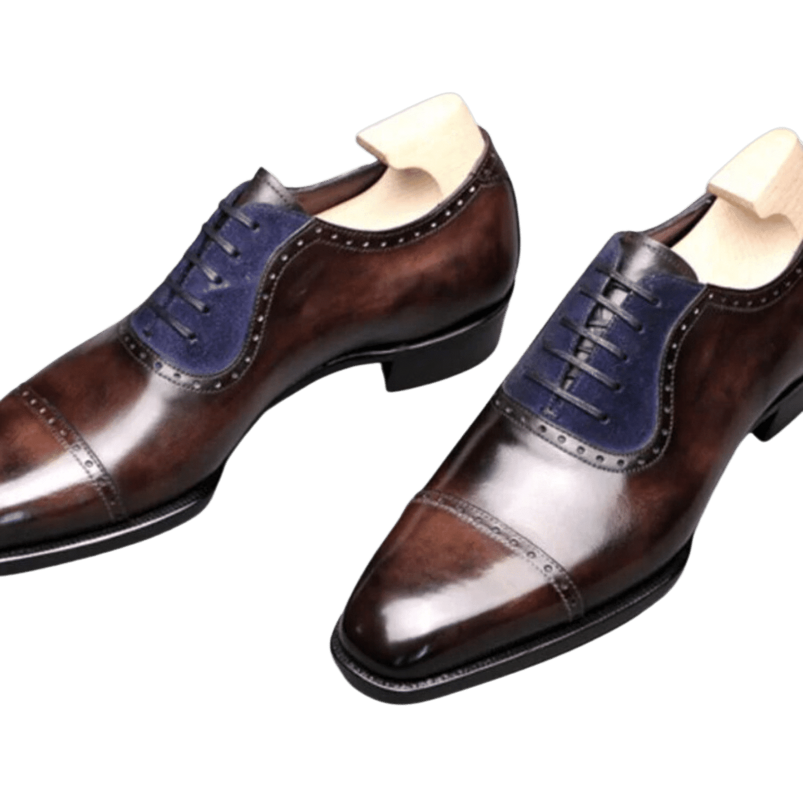 Blue & Brown Cow Leather Goodyear Fiddle Bottom