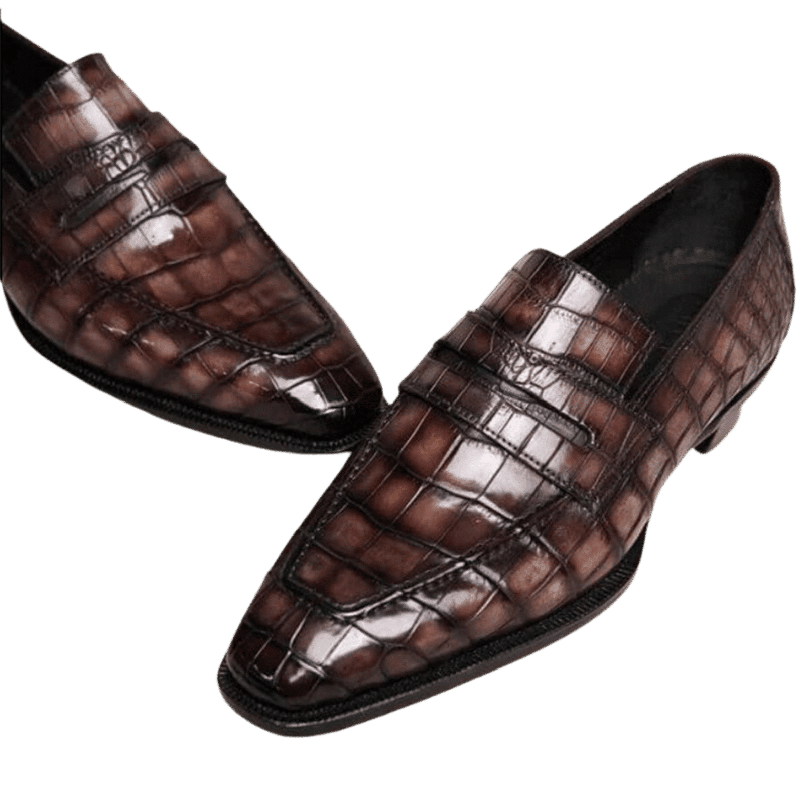 Exotic Blue or Brown Crocodile Leather Goodyear Fiddle Bottom