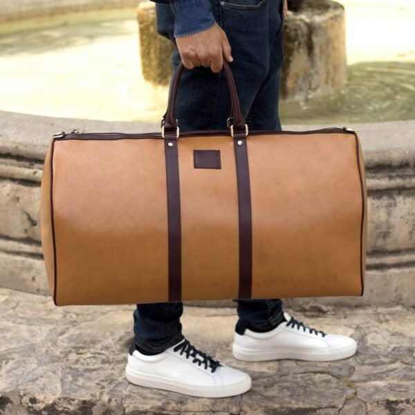 Durable Spacious Leather Travel Duffle Bag