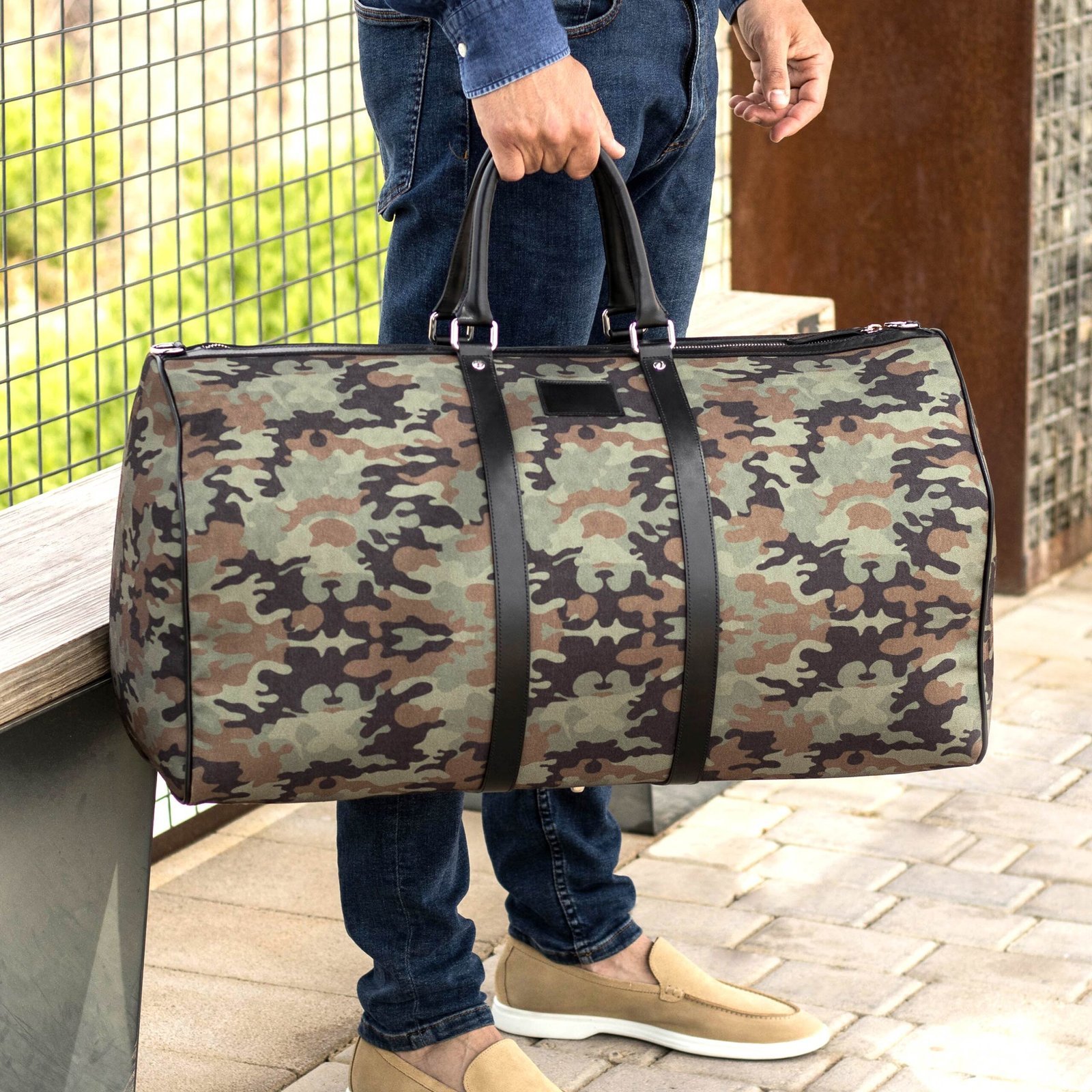 Spacious Durable Leather Vacation Duffle Bag
