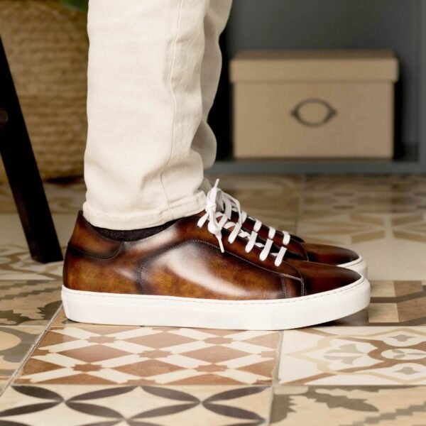 Fire Patina Trainers with White Cupsole