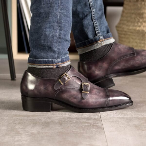 Elegant Aubergine Double Monk Shoes