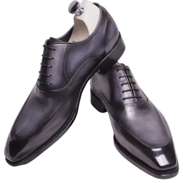 Elegant Black Cow Leather Goodyear Fiddle Bottom