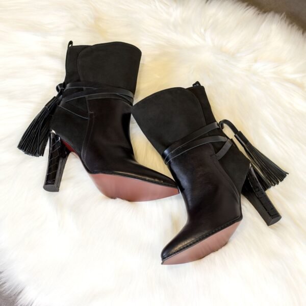 Lyon Luxury Black Leather Bootie