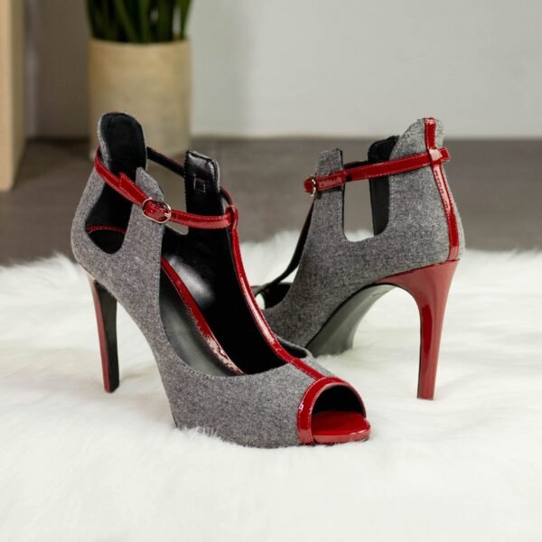 Barcelona Ladies Couture Grey Flannel Heels